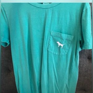 Pink Victoria’s Secret teal cotton tee shirt with pocket XS